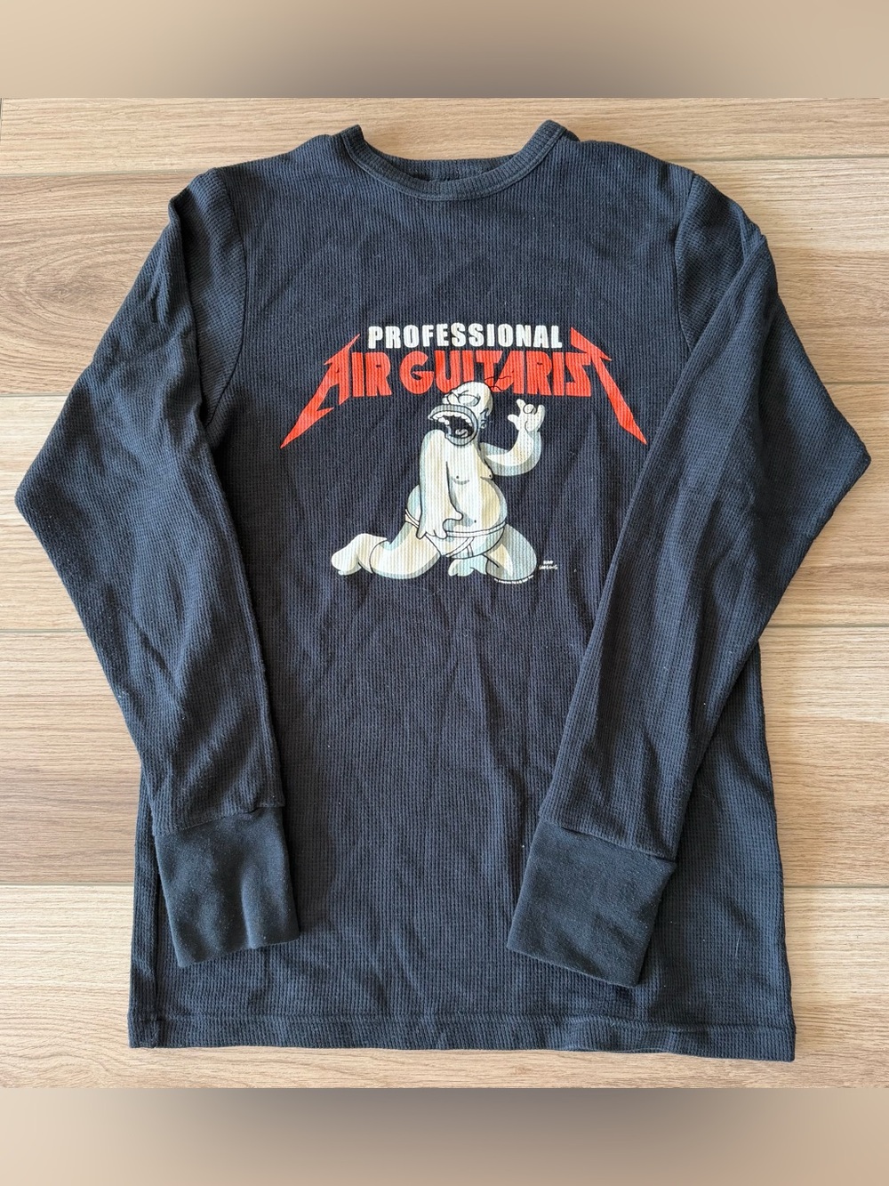 The Simpsons 2007 “Professional Air Guitarist” Funny Thermal Long Sleeve Shirt